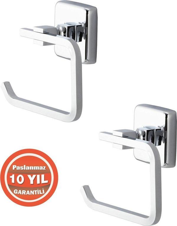 Çelik Banyo Paslanmaz Serisi 2 Adet Tuvalet Kağıtlık Kumru 10 Yıl Garantili %100 Pirinç - Image 1