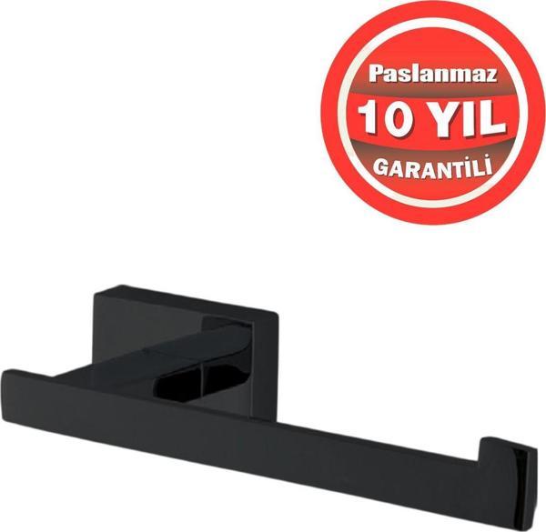 Çelik Banyo Paslanmaz Pirinç Mat Siyah Kenzo Tuvalet Kağıtlık - Image 1