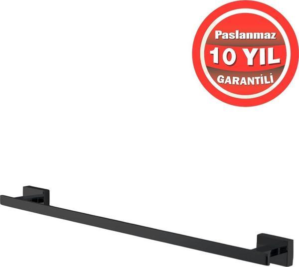 Çelik Banyo Paslanmaz Pirinç Mat Siyah Kenzo Uzun Havluluk 50Cm - Image 1