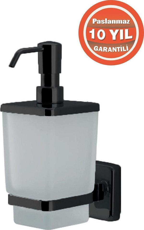 Çelik Banyo Paslanmaz Pirinç Mat Siyah Kumru Montajlı Sıvı Sabunluk - Image 1
