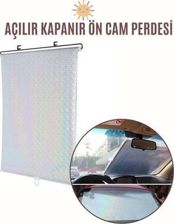 Aynalı Yansıtıcılı Açılır Kapanır Ön Cam Perdesi - Image 1