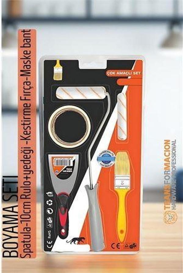 Boyama Seti - Spatula-10cm Rulo +yedeği -Kestirme Fırça-Maskeleme bant - Image 1