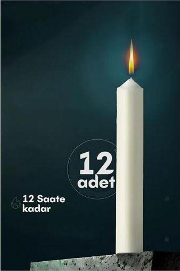 Klasik Mum 12 Adet - Kokusuz Mum - Image 1