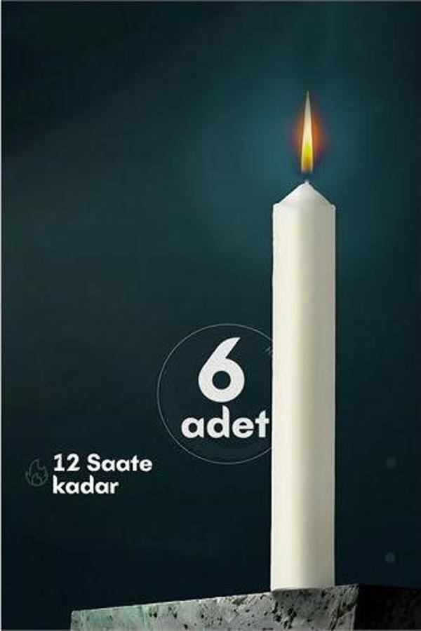 Klasik Mum 6 Adet - Kokusuz Mum - Image 1