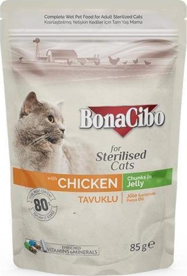 Bonacibo Pouch Tavuklu Kısır Kedi Konservesi 85 gr - Image 1