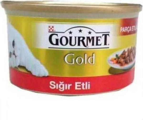 Gourmet Gold Soslu Parça Sığır Etli 85 gr Yetişkin Konserve Kedi Maması - Image 1