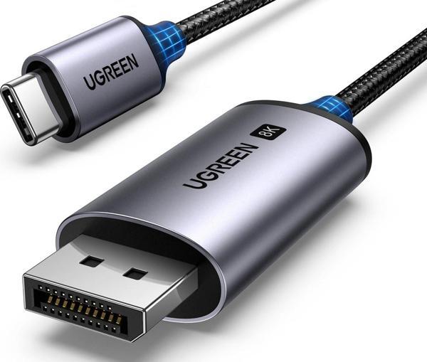 UGREEN 25839 CM556 8K 60Hz 4K 240Hz v1.4 USB-C to DisplayPort Görüntü ve Ses Aktarım Kablosu 3metre - Image 1