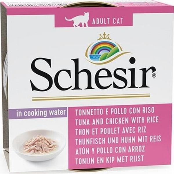 Schesir Ton Balıklı ve Tavuklu Yetişkin Kedi Konservesi 85 Gr - Image 1
