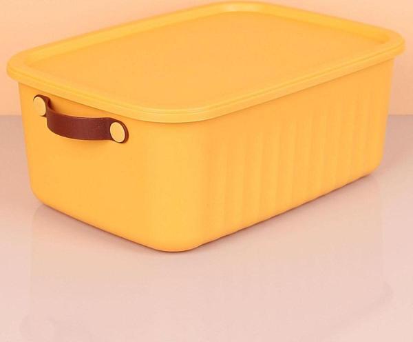 3 Adet 10 Litre Saklama Kabı, Çok Amaçlı Düzenleyici Kapaklı Kutu, Dekoratif Saklama Kutusu, 35x25x15cm - Image 1