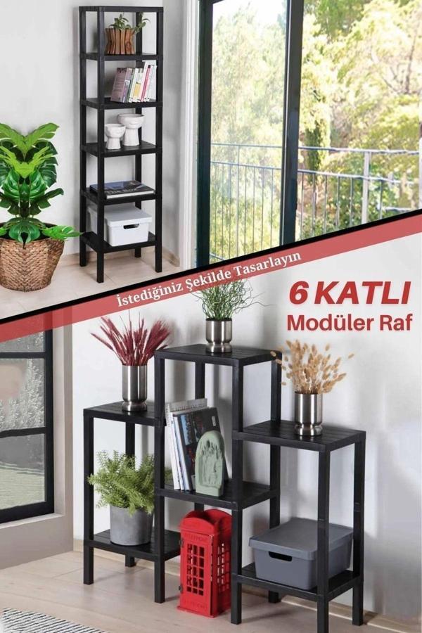 6 Katlı Modüler Raf Banyo Düzenleyici Mutfak Balkon Salon Bahçe Organizeri - Image 1