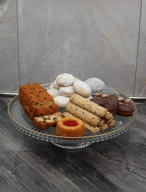 Palermo Ayaklı Kek Pasta Kurabiye Tatlı Sunum Tabağı 28cm Sunumluk İkramlık Tabak - Image 1