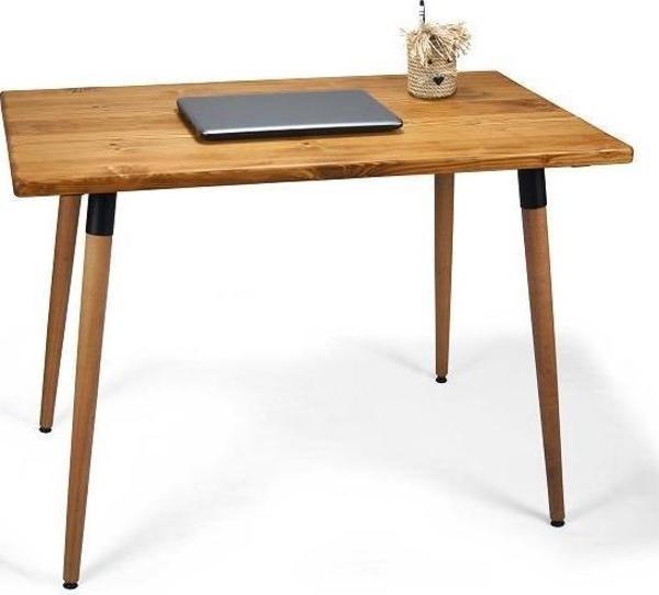 Doğal Ağaç Masif Kütük Masa Ahşap Çalışma Masası Ofis Masası 60cm X 120cm ( Ağaç Ayak ) - Image 1