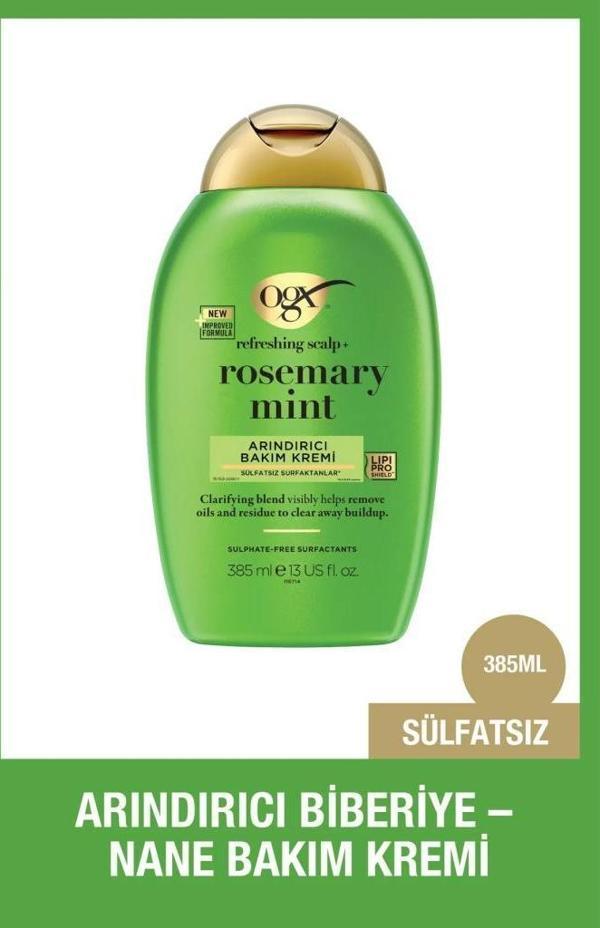 OGX Rosemary Mint (BİBERİYE & NANE) Arındırıcı Saç Bakım Kremi 385 ml - Image 1