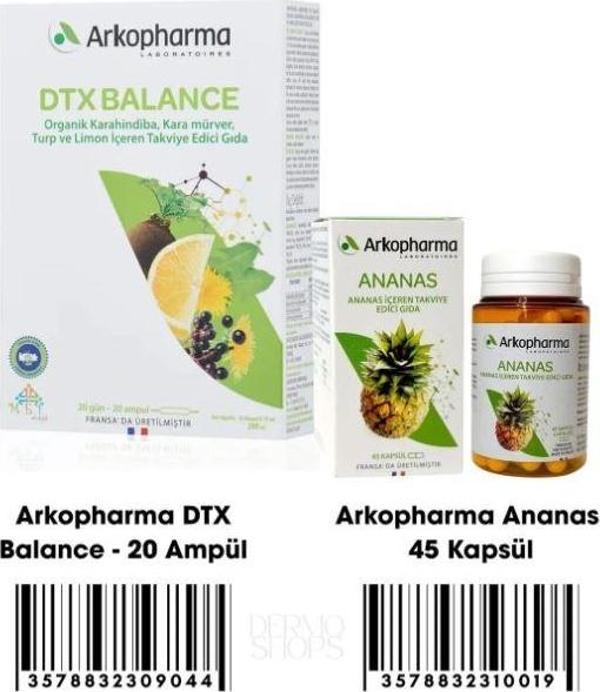 Arkopharma 2 li Detox Paket | DTX Balance 20 Ampül & Ananas 45 Kapsül - Image 1
