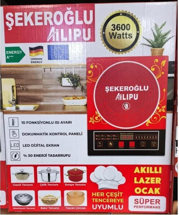 Şekeroğlu Ailipu 3600 Watt Dokunmatik Ekranlı Elektrikli Ocak - Image 1