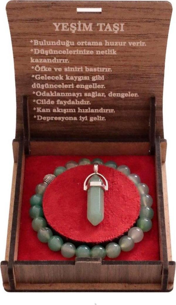 Beslenme Dedektifi Kutulu Kolye Bileklik Seti Yeşim Taşı - Image 1