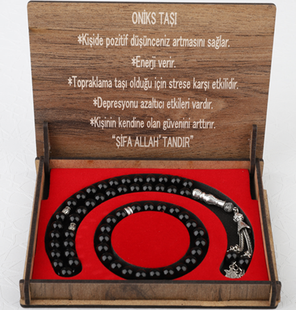 Beslenme Dedektifi Kutulu 33 Lü Tesbih Bileklik Seti Oniks - Image 1