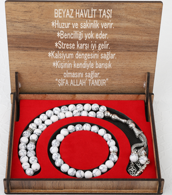 Beslenme Dedektifi Kutulu 33 Lü Tesbih Bileklik Seti Beyaz Havlit - Image 1