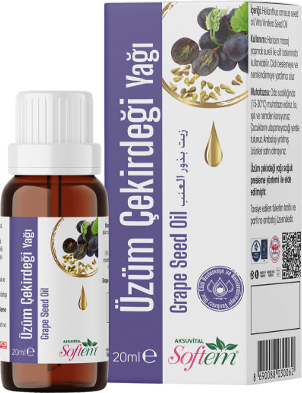 Aksuvital Softem Üzüm Çekirdeği Yağı 20 Ml - Image 1