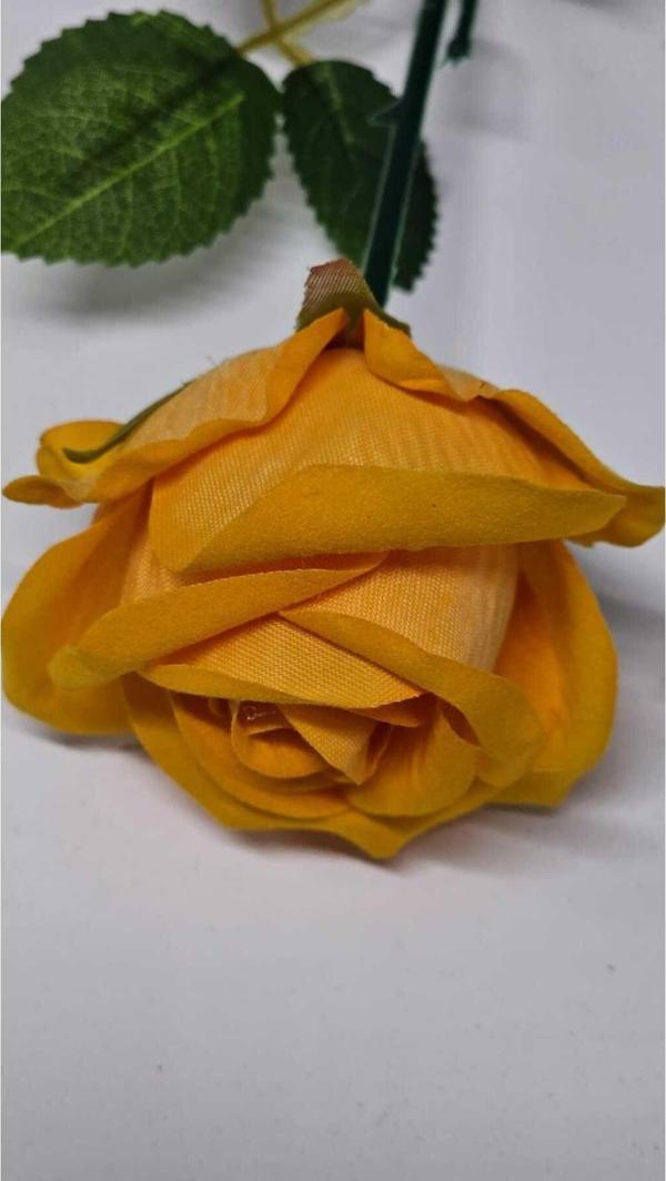 Yapay Kadife Gül 10 Adet SARI 50 cm VazoDekor Gelin Çiçeği ev Süsü - Image 1