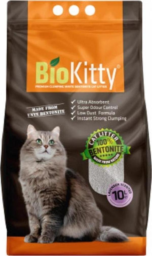 BioKitty Lavantalı Tozsuz İnce Taneli Topaklanan Kedi Kumu 10 Lt - Image 1