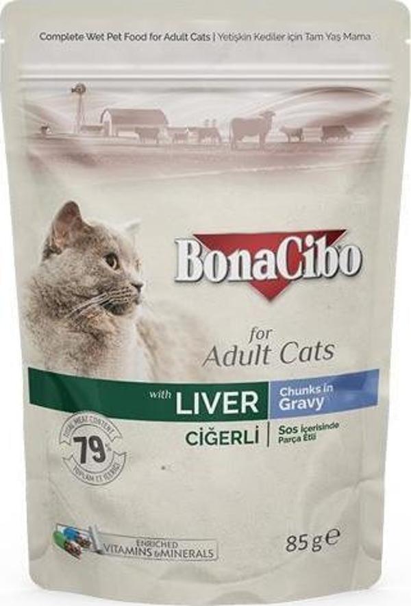 BonaCibo Pouch Ciğerli Kedi Konservesi 85 gr - Image 1