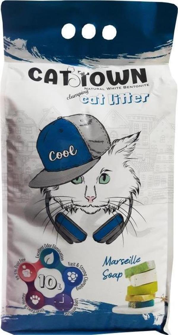 Cat Town Topaklaşan Kedi Kumu Marsilya Sabunlu İnce Taneli 10 Lt - Image 1