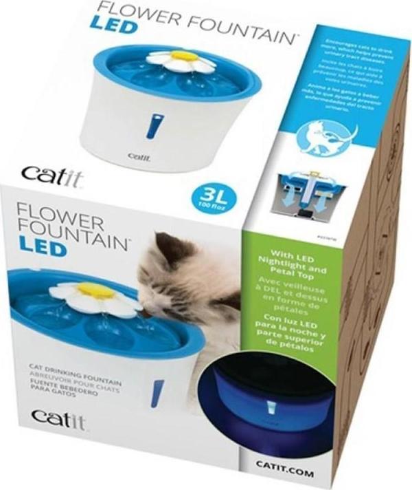 Catit 2.0 Flower Fountain 3 Litre Led Işıklı Otomatik Suluk - Image 1