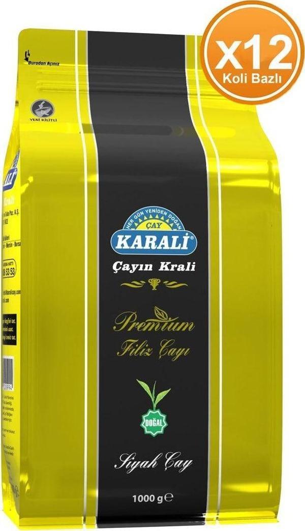 Karali Premium Filiz Dökme Çay 1 Kg (Kilitli Poşet) X 12 Adet - Image 1