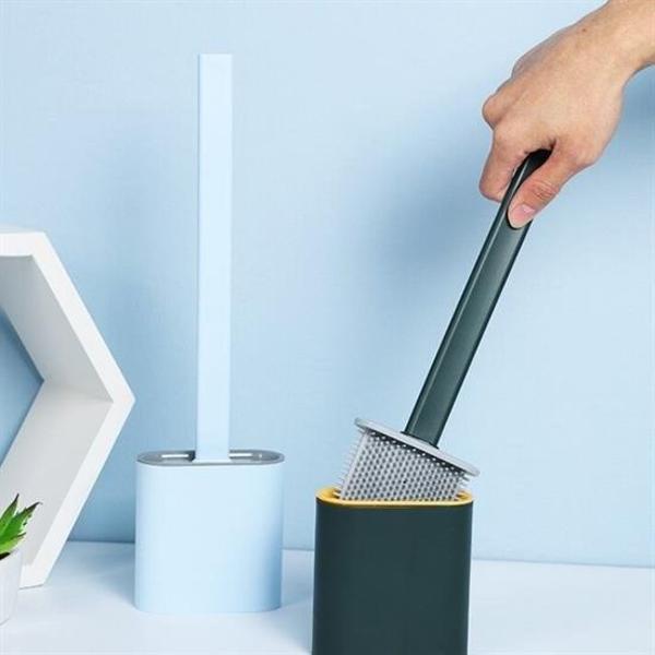 Banyo Hijyeni için Duvar Tipi Kapaklı Askılı Klozet Tuvalet Fırçası Seti - Image 1