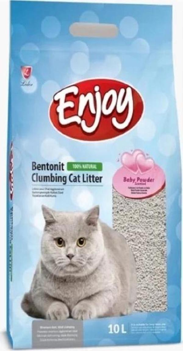 Enjoy Bebek Pudralı Bentonit Kedi Kumu 10 Lt - Image 1