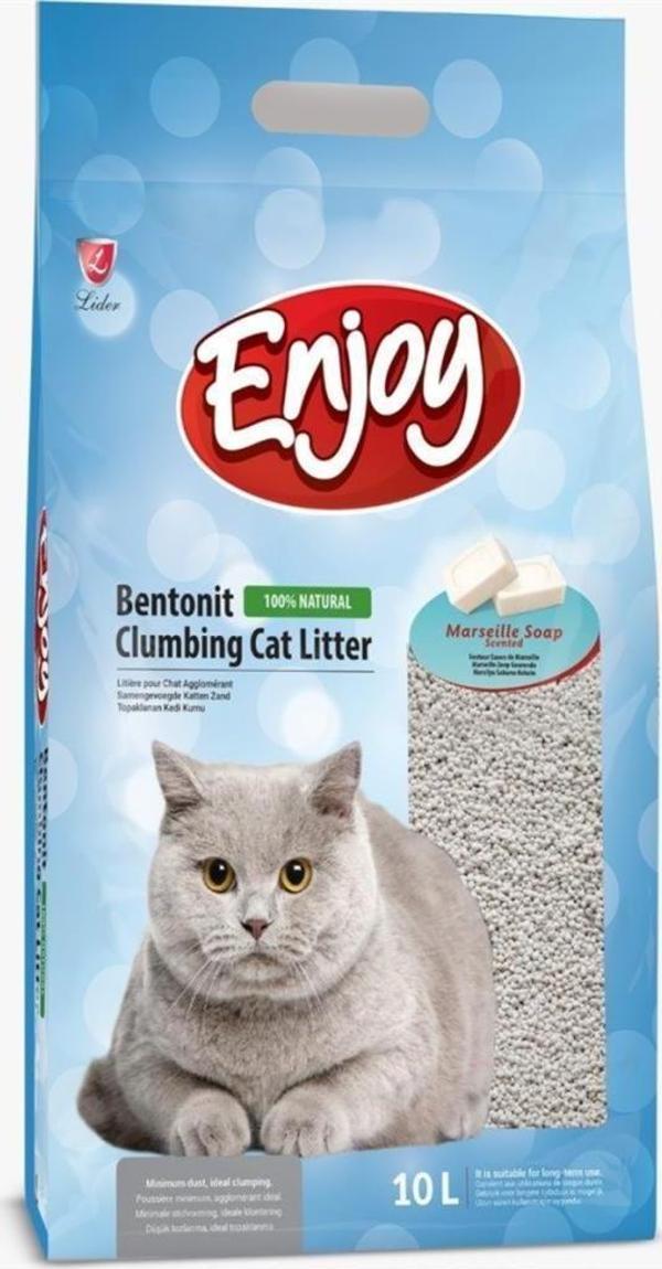 Enjoy Marsilya Sabunlu Bentonit Kedi Kumu 10 Lt - Image 1