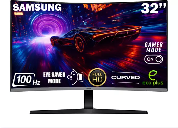 SAMSUNG Essential S3 S39GD 32 inç 100 Hz 4 ms (HDMI+D-SUB) FHD CURVED  Monitör LS32D390GAUXUF  - Image 1