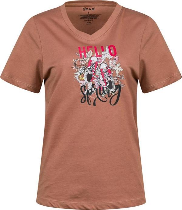 2AS Alone Baskılı V Yaka Kadın T-Shirt 402 - Image 1