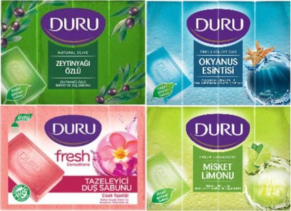 Duru Fresh Sensations Çeşitleri Duş Sabunu 150 Gr 4'Lü Paket 600 Gr ( 1+1+1+1 Toplam 4 Adet ) - Image 1