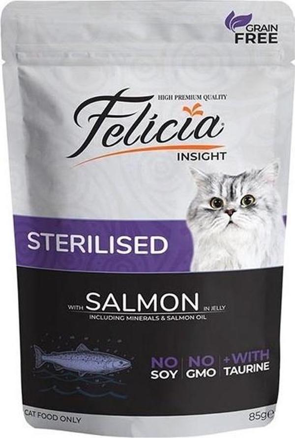 Felicia Pouch Steril Somonlu Kısırlaştırılmış Kedi Konservesi Tahılsız 85 gr - Image 1