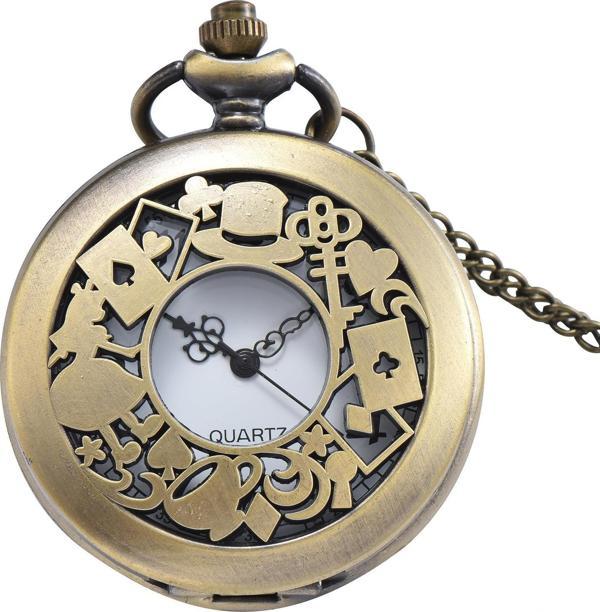 Valkyrie Alice Harikalar Diyarı Temalı Vintage Bronz Cep Saati - Kolye Köstekli Retro Hediye - Image 1