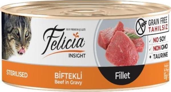 Felicia Sterilised Biftekli Fileto Tahılsız Kedi Konservesi 85 gr - Image 1