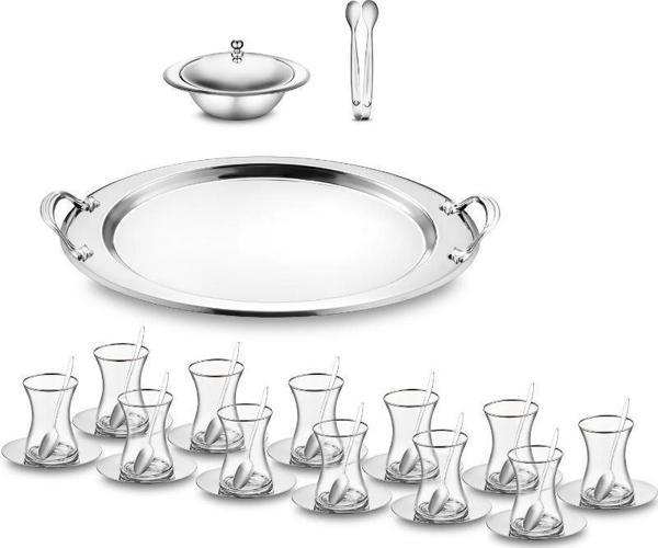 Jumbo Apollo 40 Parça Çelik Çay Seti - Image 1