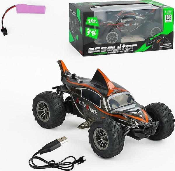 Assaulter 1:18 Yüksek Hızlı Işıklı Köpek Balığı Tasarımlı Uzaktan Kumandalı RC Araba - Image 1