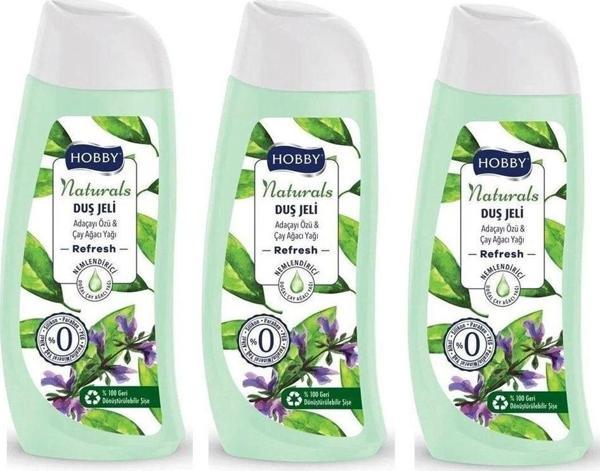 Hobby Duş Jeli Naturals Refresh Adaçayı Özü & Çayağacı Yağı 500 Ml X 3 Adet - Image 1