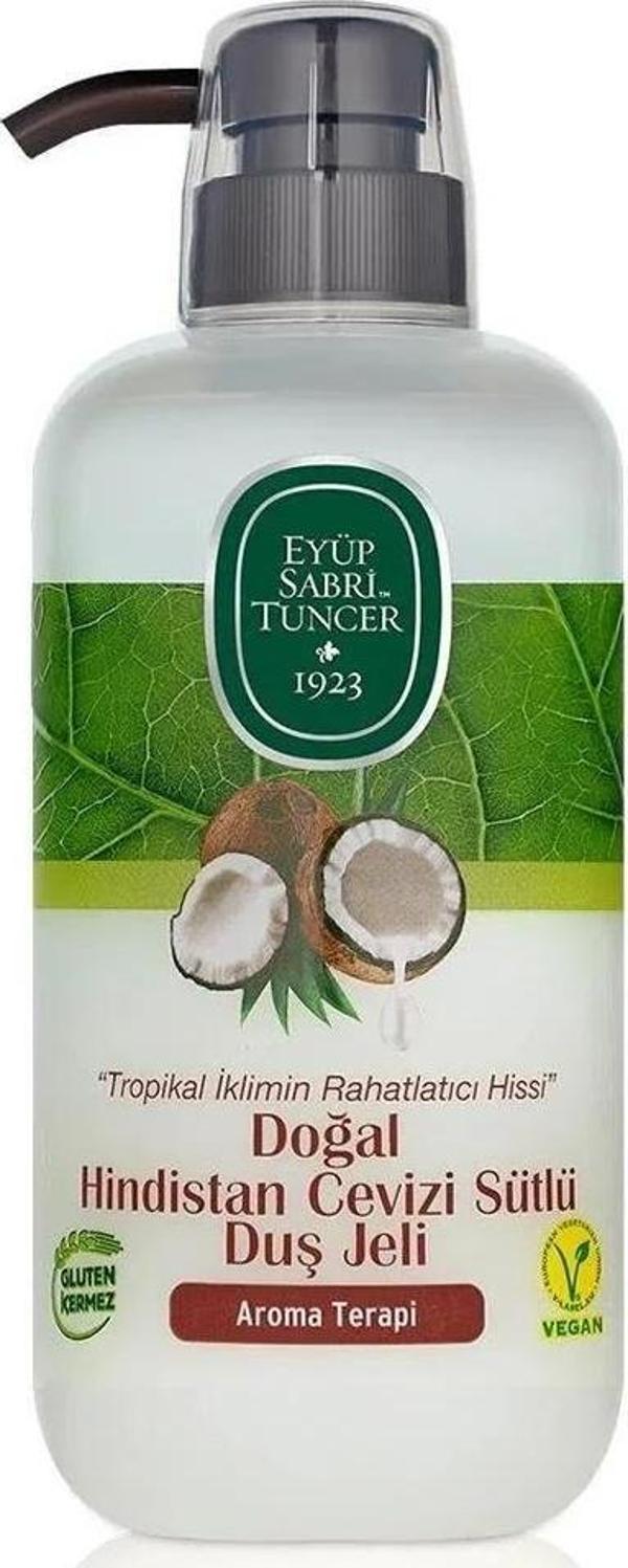 Eyüp Sabri Tuncer Doğal Hindistan Cevizi Sütlü Duş Jeli 600 ml 4 Adet - Image 1