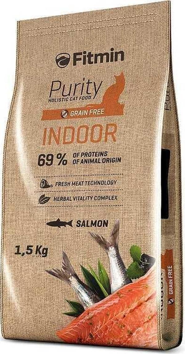 Fitmin Purity İndoor Taze Somon Etli Yetişkin Kedi Maması 1,5 Kg - Image 1