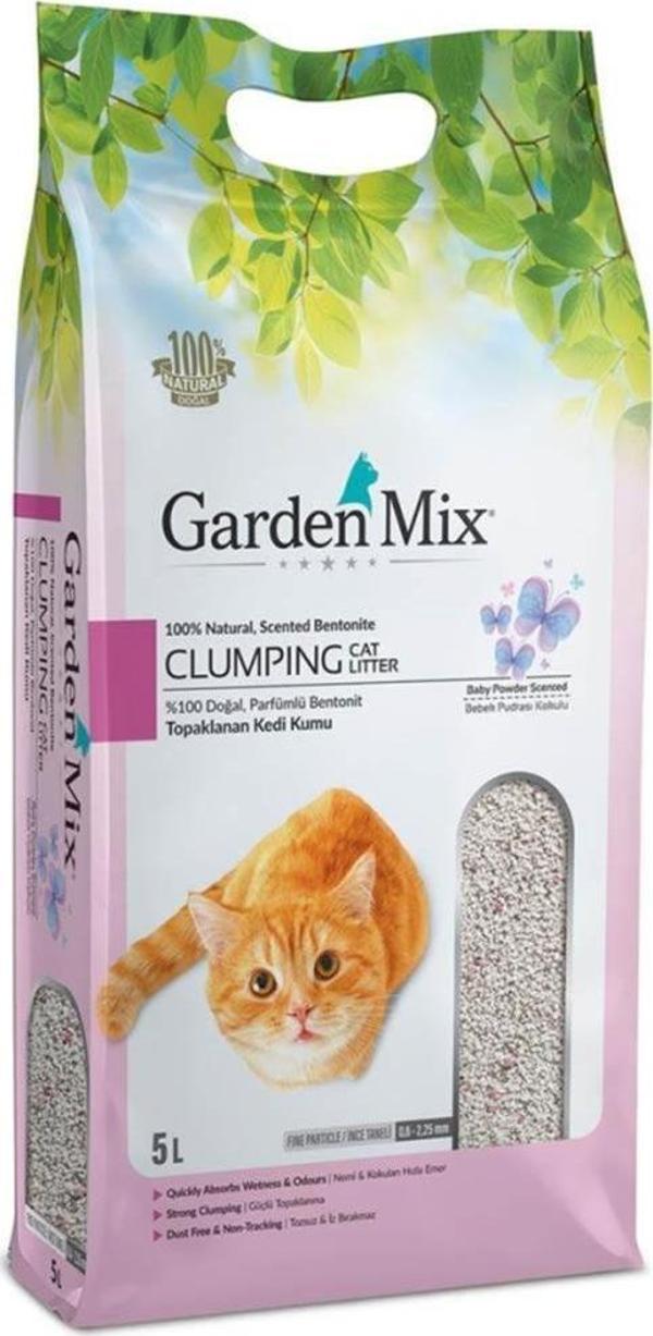 Garden Mix Bebek Pudralı Bentonit İnce Taneli Kedi Kumu 5 Lt - Image 1