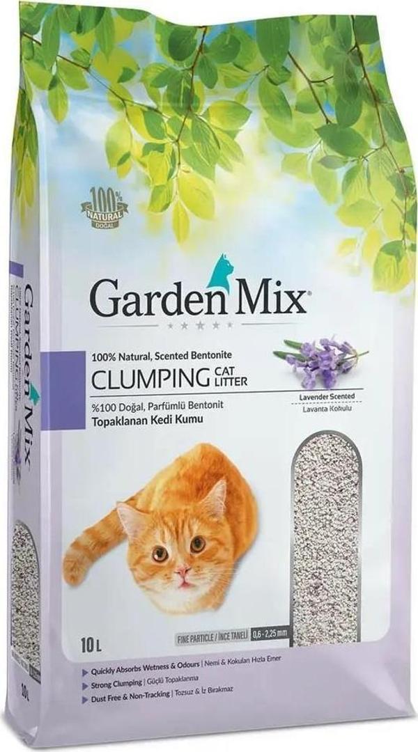 Garden Mix Lavanta Kokulu Bentonit İnce Taneli Kedi Kumu 10 Lt - Image 1