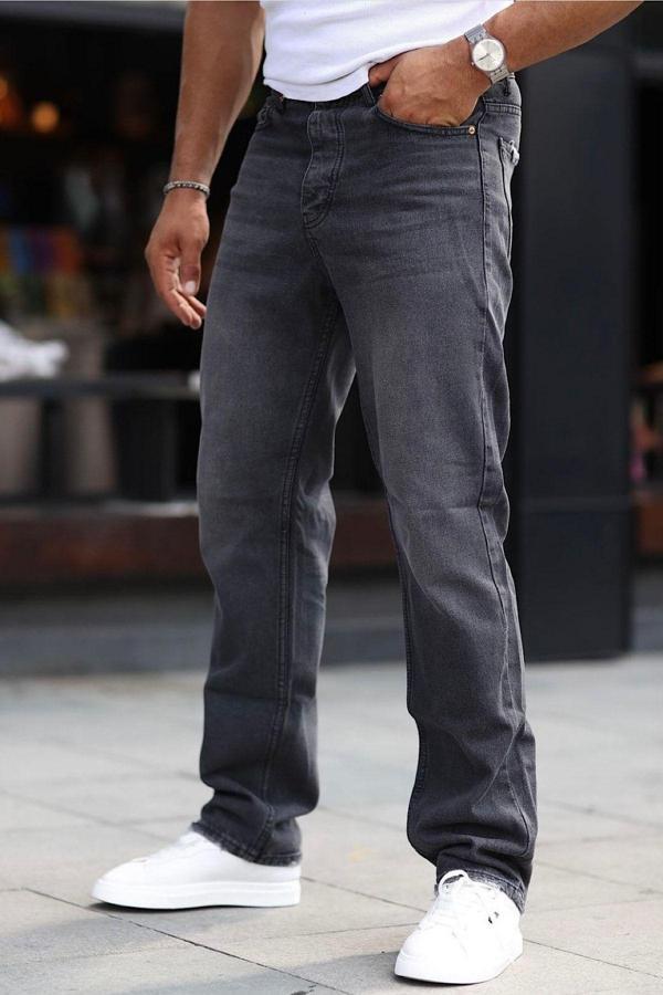 Baggy Rahat Kalıp Füme Renk Kot Pantolon - Image 1