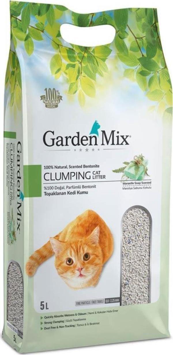 Garden Mix Marsilya Sabun Kokulu Bentonit İnce Taneli Kedi Kumu 5 Lt - Image 1