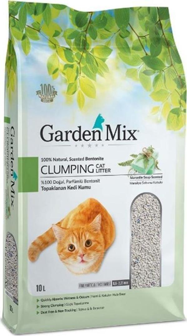 Garden Mix Marsilya Sabun Kokulu Bentonit Kalın Taneli Kedi Kumu 10 Lt - Image 1