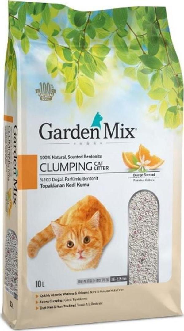 Garden Mix Portakal Kokulu Bentonit İnce Taneli Kedi Kumu 10 Lt - Image 1