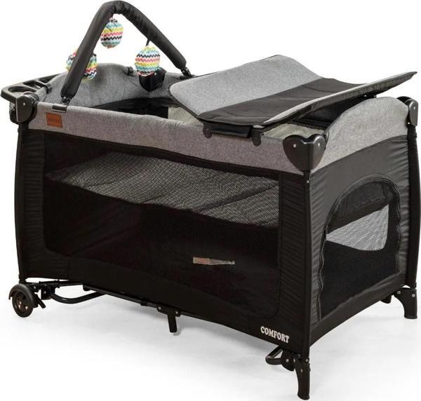 Mcn Comfier Park Yatak Sallanır Cibinlikli Oyun Parkı Beşik 70x110 Cm - Image 1